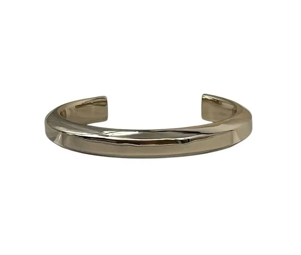 Giles & Brother Le Beau Hex Cuff Bracelet Shiny Gold Size 5